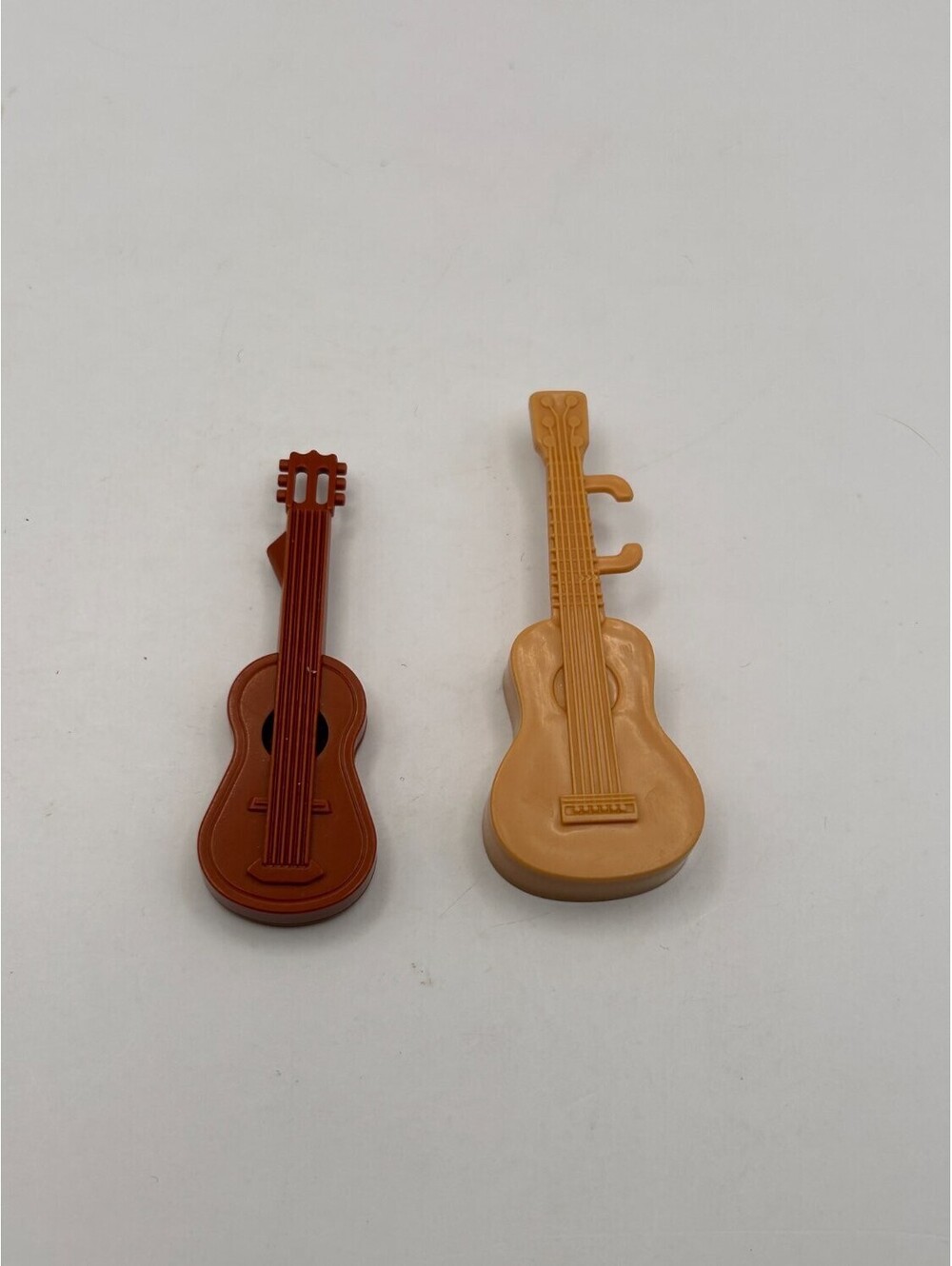 Mattel Doll Guitars Lot of 2 Miniature Acoustic Brown and Tan Barbie Size X3215